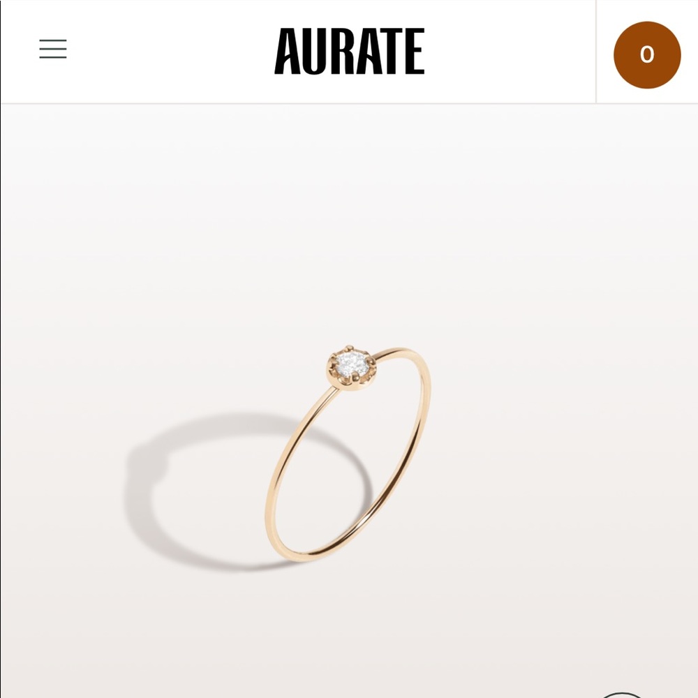 AURATE NY 18K YG MIDI STACKABLE DIAMOND RING 💍 ✨